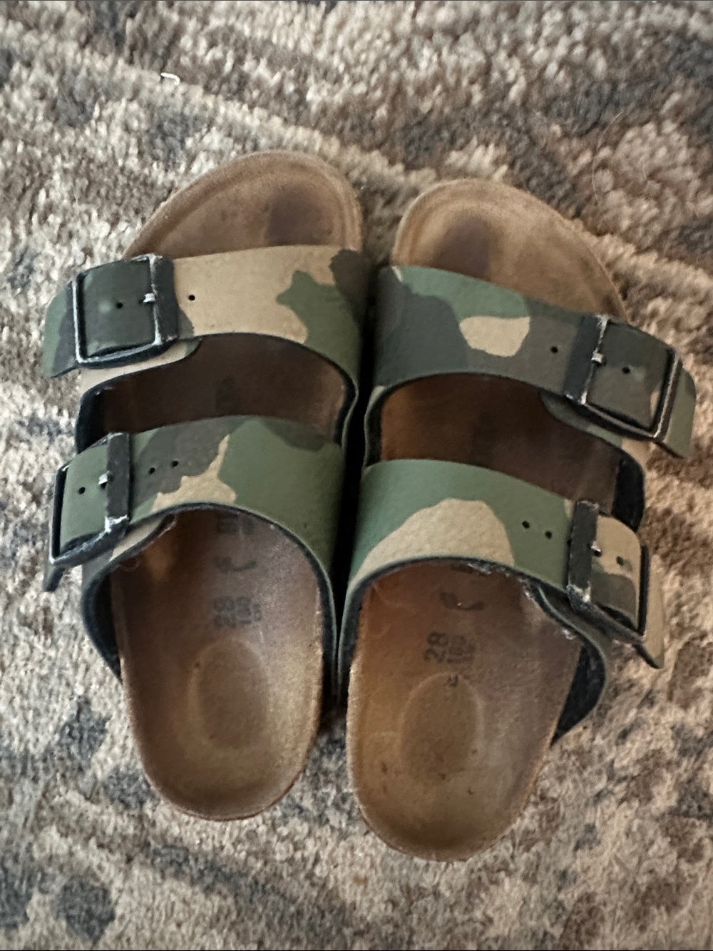 Birkenstock Kids Camouflage Double-Strap Sandals - Green & Tan
